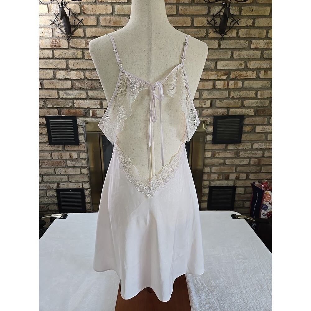 Victorias Secret 2022 Babydoll Satin Lace Chemise Slip Dress Womans Sz Lg Pink - Picture 4 of 12